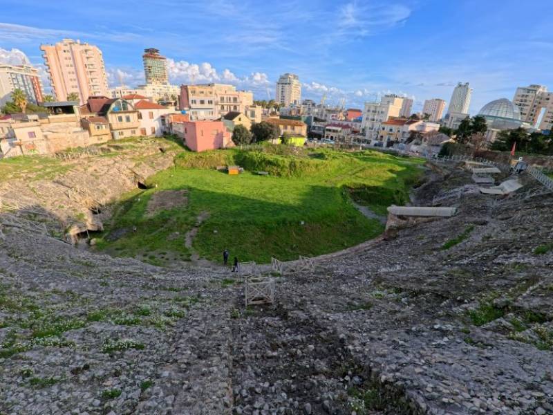 Zabytki z czasów rzymskich w nadmorskim mieście Durrës w Albanii